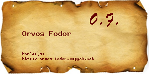 Orvos Fodor névjegykártya